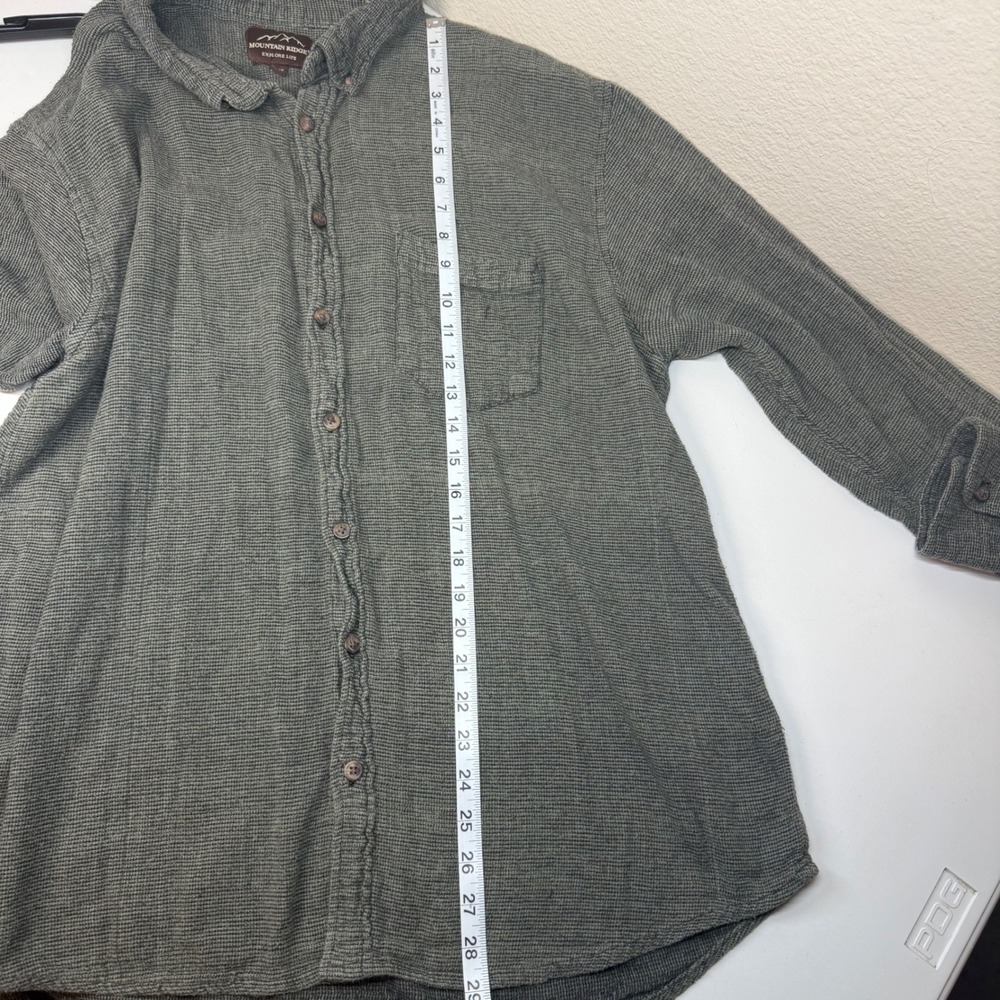 Mountain Ridge Mens 2XLT Tall Long Sleeve Button Up Shirt Green Flannel Outdoor - Picture 7 of 7
